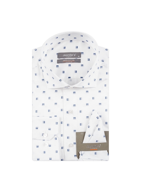 jeordie's SLIM FIT COTTON DIGITAL PRINTED LONG SLEEVE SHIRT WITH HANDKERCHIEF