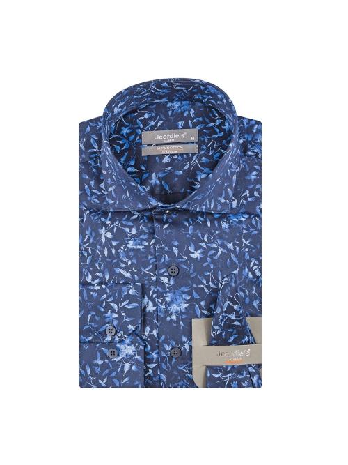 jeordie's SLIM FIT COTTON DIGITAL PRINTED LONG SLEEVE SHIRT WITH HANDKERCHIEF