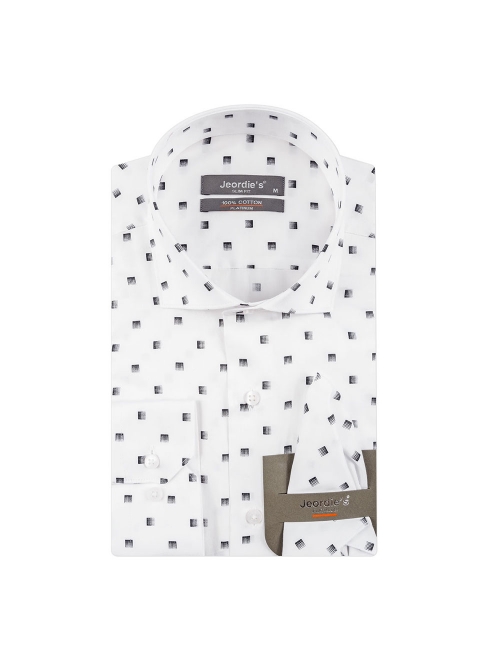 jeordie's SLIM FIT COTTON DIGITAL PRINTED LONG SLEEVE SHIRT WITH HANDKERCHIEF