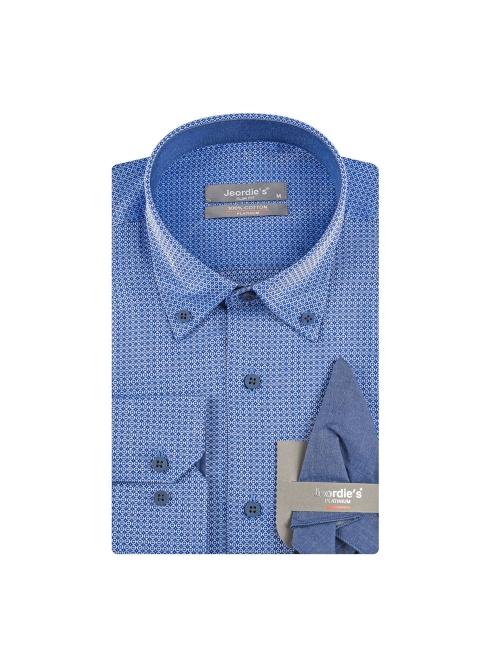 jeordie's SLIM FIT COTTON PATTERNED LONG SLEEVE SHIRT