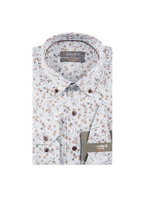jeordie's SLIM FIT COTTON PRINTED LONG SLEEVE SHIRT