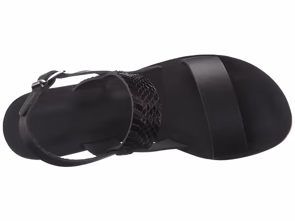 Jerusalem Sandals Abbot Kinney Blvd (28) Women's Leather Snake Skin Sandal Black
