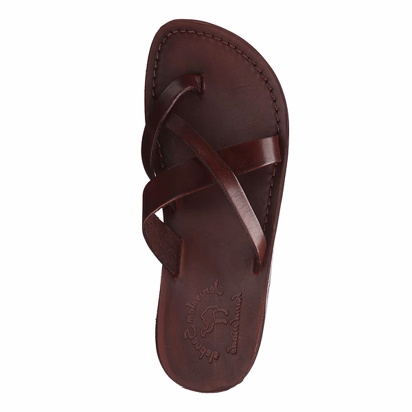 Jerusalem Sandals Abigail (20) Women's Leather Toe Sandal Brown