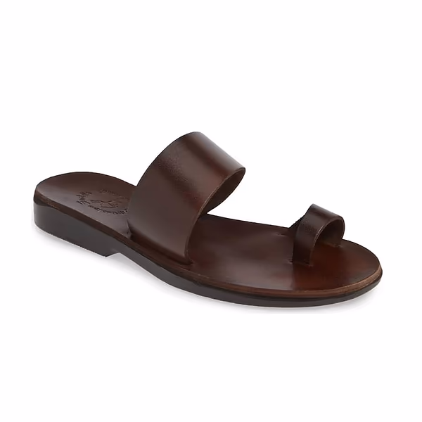 jerusalem sandals Abra (30) Women's Leather Toe Loop Sandal Brown