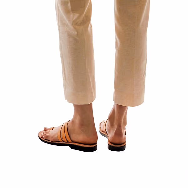 Jerusalem Sandals Angela (40) Women's Leather Slip On Sandal Tan