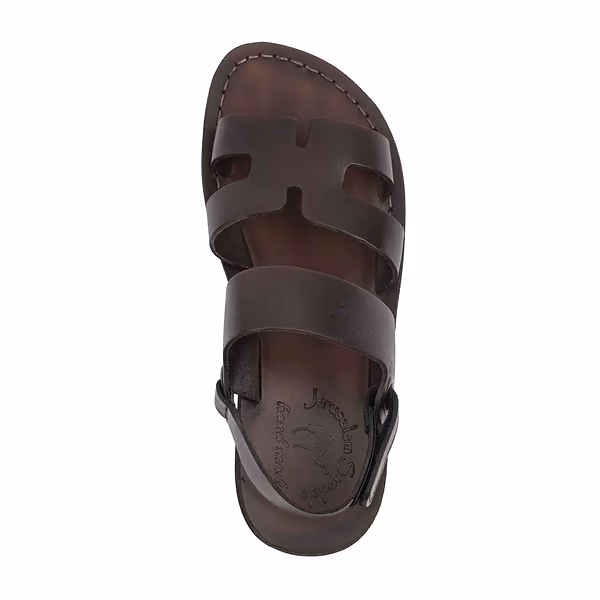 Jerusalem Sandals Anne (42) Women's Leather Slingback Flat Sandal Brown