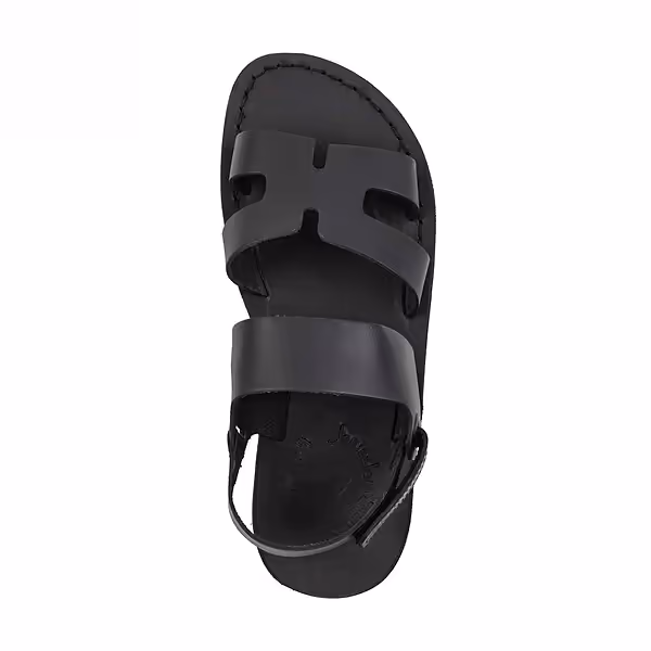 Jerusalem Sandals Anne (44) Women's Leather Slingback Flat Sandal Black