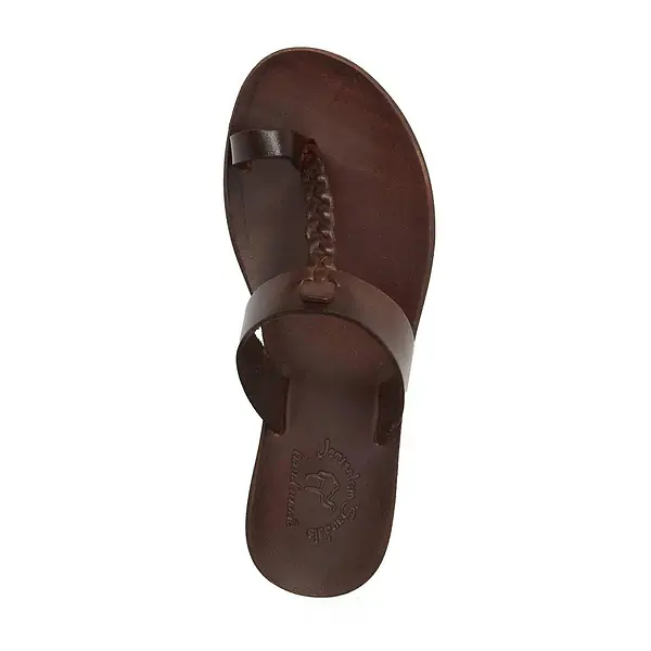 Jerusalem Sandals Ara (37) Women's Braided Leather Sandal Brown