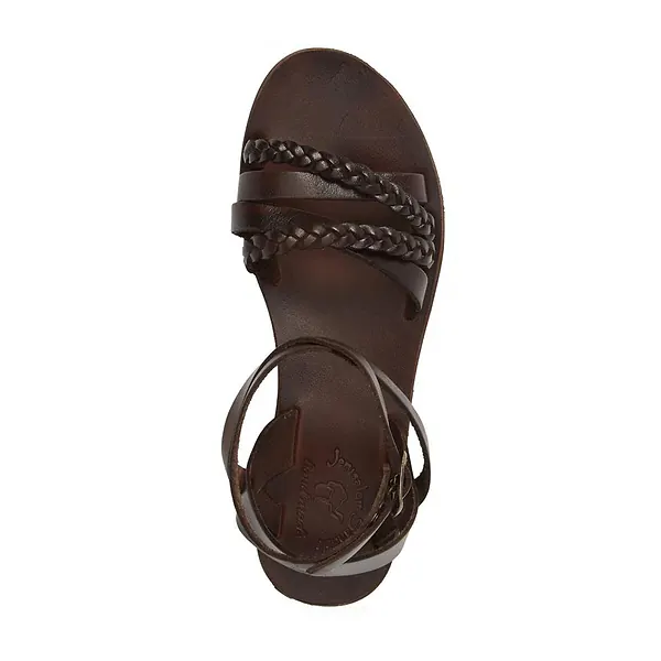 Jerusalem Sandals Asa (31) Women's Leather Crossover Sandal Brown