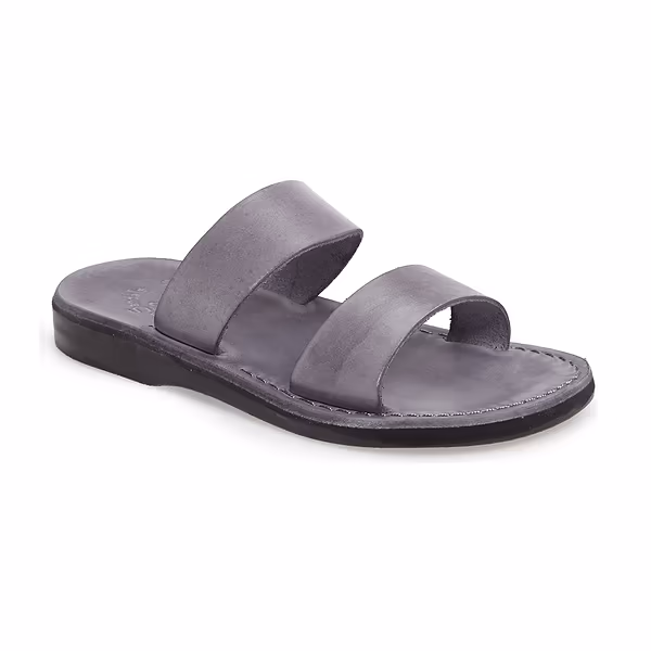 jerusalem sandals Aviv (47) Women's Leather Wide Strap Sandal Grey