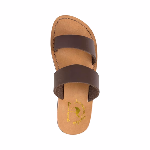 Jerusalem Sandals Aviv Vegan (24) Women's Leather Alternative Sandal Brown