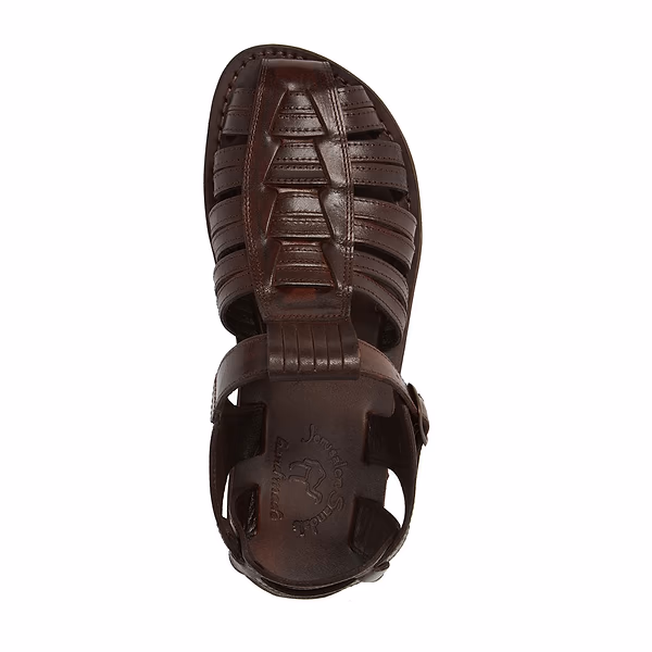 Jerusalem Sandals Barak (27) Men's Leather Closed Toe Sandal Brown