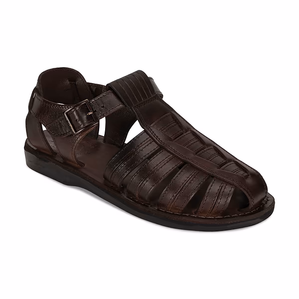 jerusalem sandals Barak (27) Men's Leather Closed Toe Sandal Brown
