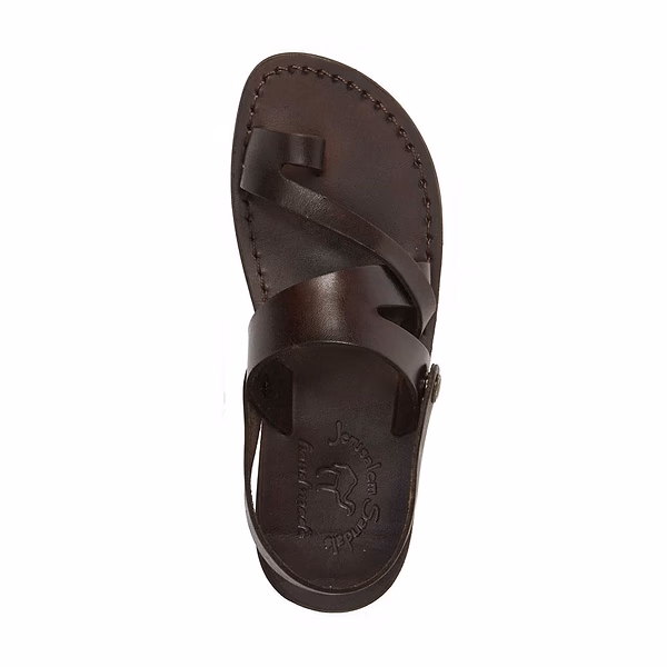 Jerusalem Sandals Benjamin (22) Women's Leather Slingback Sandal Brown