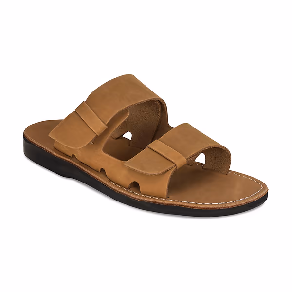 jerusalem sandals Bond (38) Men's Hidden Buckle Flawless Custom Fit Tan Nubuck