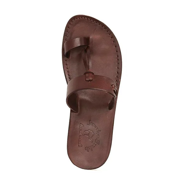 Jerusalem Sandals David (32) Men's Leather Open Toe Sandal Brown
