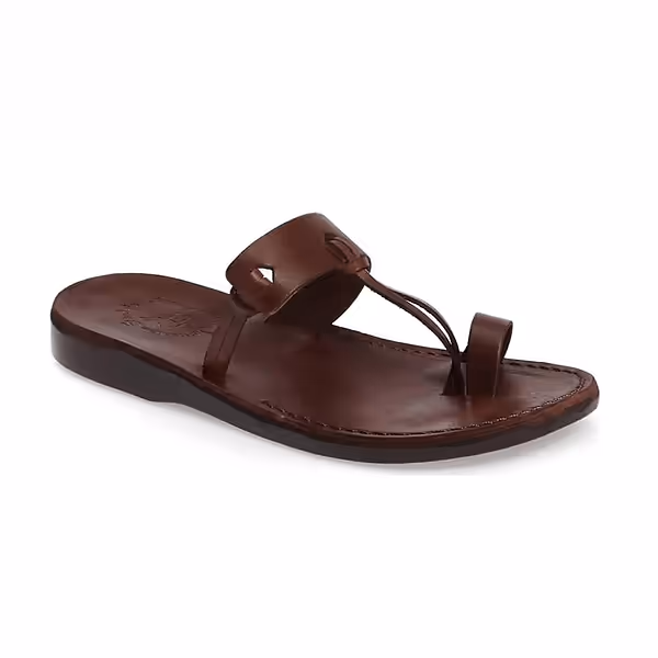 jerusalem sandals David (32) Men's Leather Open Toe Sandal Brown