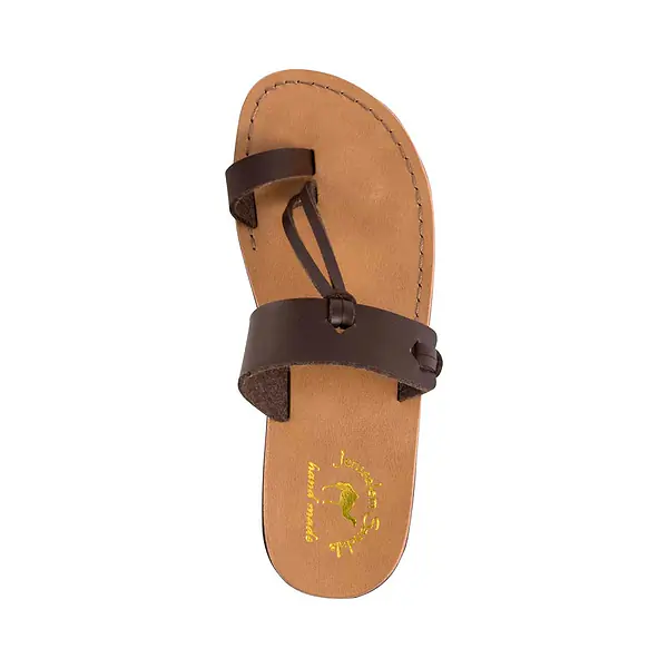 Jerusalem Sandals David Vegan (32) Men's Leather Alternative Sandal Brown