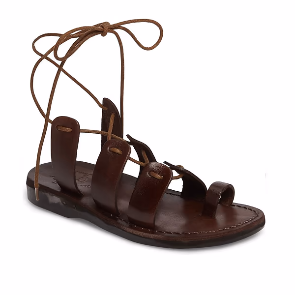 jerusalem sandals Deborah (22) Women's Leather Lace Up Sandal Brown