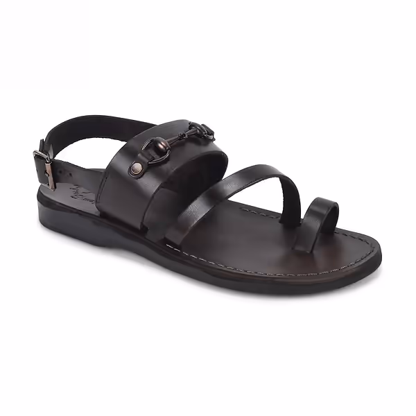 jerusalem sandals Eliphaz (28) Men's Leather Buckle Sandal Brown