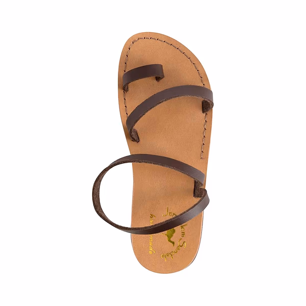 Jerusalem Sandals Ella Vegan (28) Women's Leather Alternative Sandal Brown