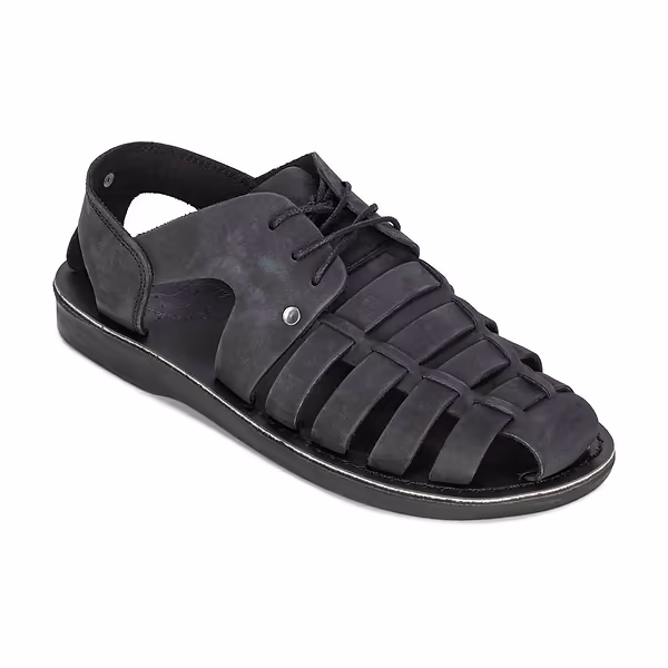 jerusalem sandals Elliot (33) Men's Leather Riverside Explorer Sandal Black Nubuck