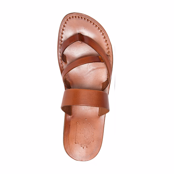 Jerusalem Sandals Exodus (27) Men's Leather Strappy Sandal Honey