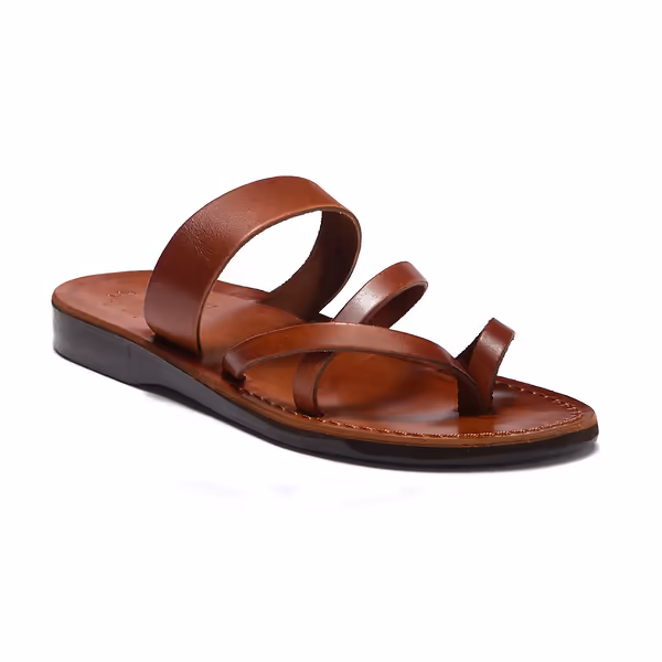 jerusalem sandals Exodus (27) Men's Leather Strappy Sandal Honey