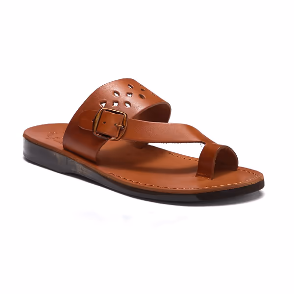 jerusalem sandals Ezra (43) Men's Leather Cut Out Sandal Honey