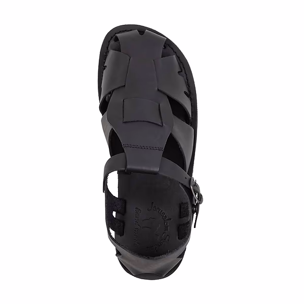 Jerusalem Sandals Finn (41) Men's Leather Nomad Sandal Black