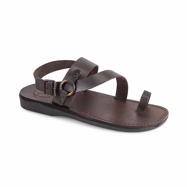 jerusalem sandals Gabriel (32) Men's Leather Toe Loop Sandal Brown