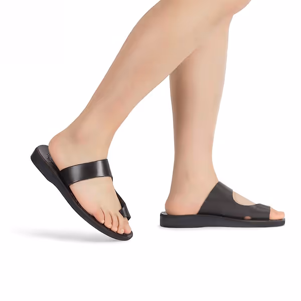 Jerusalem Sandals Harper (40) Women's Leather Toe Ring Sandal Brown