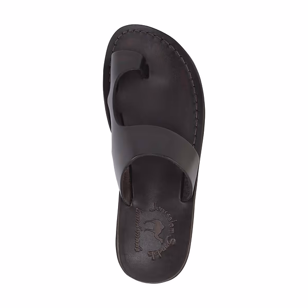 Jerusalem Sandals Harper (40) Women's Leather Toe Ring Sandal Brown