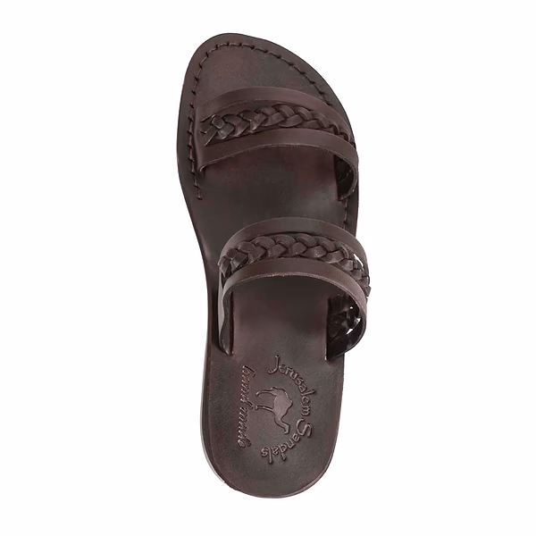 Jerusalem Sandals Hazel (24) Women's Boho Open Toe Braided Strappy Sandals Brown