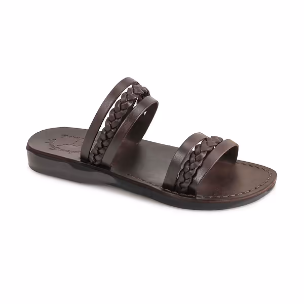 jerusalem sandals Hazel (24) Women's Boho Open Toe Braided Strappy Sandals Brown