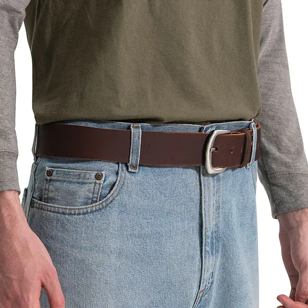 Jerusalem Sandals Ironhide Artisan Belt (37) Men's 1.5" Brown