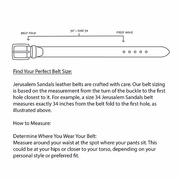 Jerusalem Sandals Ironhide Artisan Belt (37) Men's 1.5" Brown