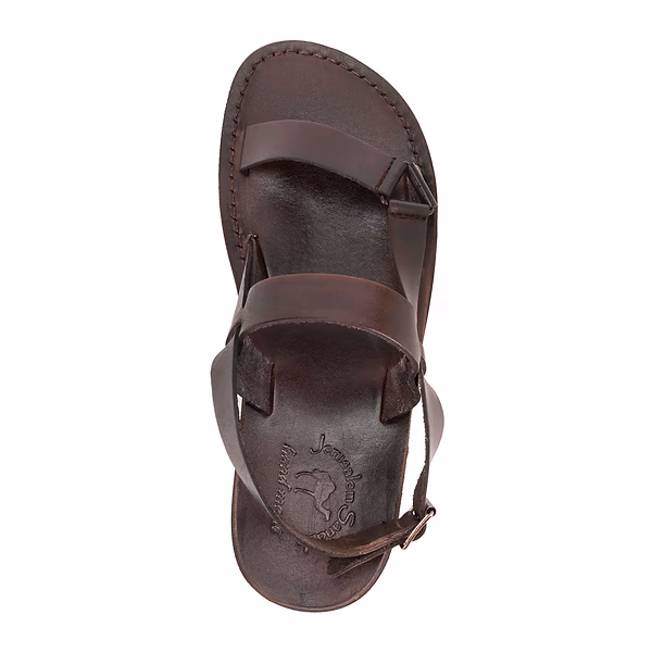 Jerusalem Sandals Jubal (37) Men's Leather Open Toe Sandal Brown