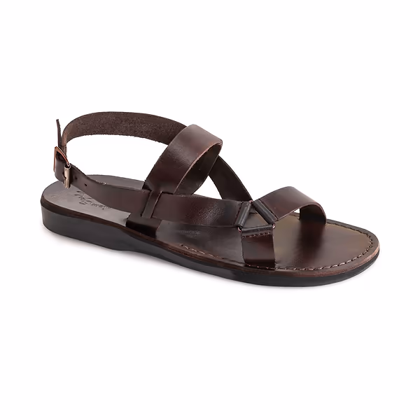 jerusalem sandals Jubal (37) Men's Leather Open Toe Sandal Brown