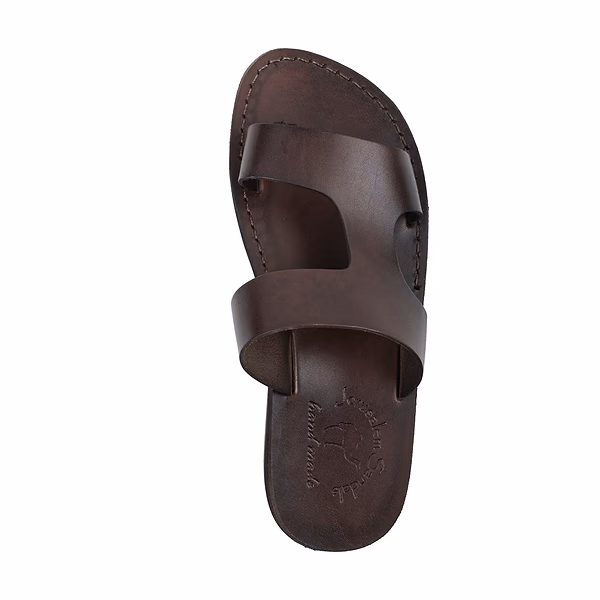 Jerusalem Sandals June (46) Women's Leather Side Strap Sandal Brown