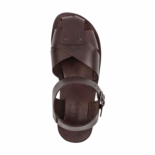 Jerusalem Sandals Kai (30) Men's Leather Shielded Sandal Brown