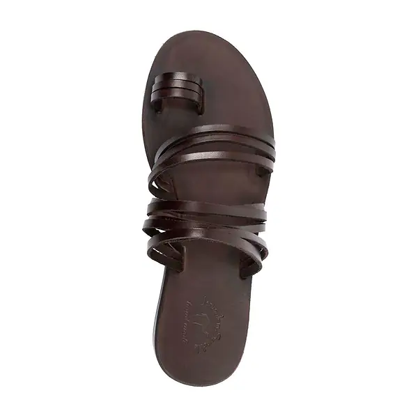 Jerusalem Sandals Layla (46) Women's Leather Thin Strap Sandal Brown