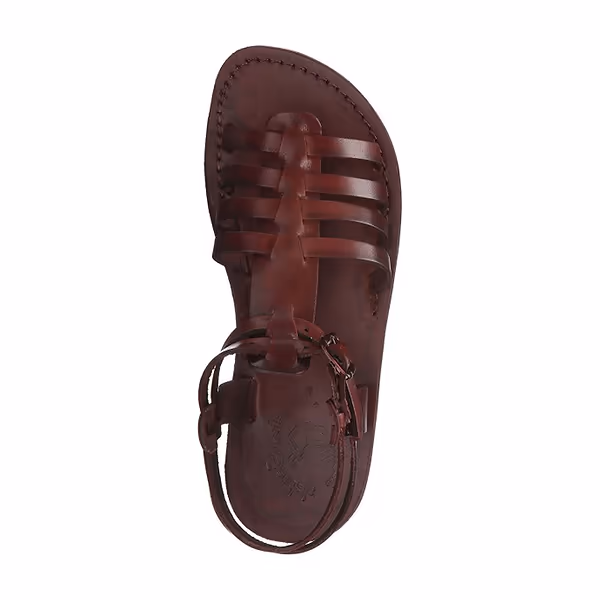 Jerusalem Sandals Leah (24) Women's Leather Gladiator Sandal Brown