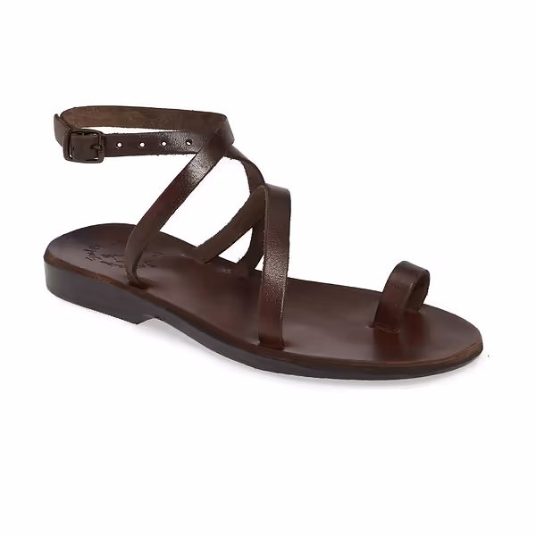 jerusalem sandals Mara (22) Women's Leather Thin Ankle Strap Sandal Brown jerusalem sandals Mara (22) Women's Leather Thin Ankle Strap Sandal Brown