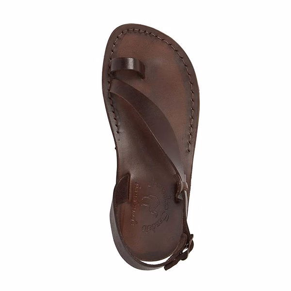 Jerusalem Sandals Mia (46) Women's Leather Backstrap Sandal Brown