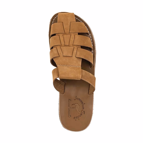 Jerusalem Sandals Michael Slide (29) Women's Leather Pacific Slide Sandal Tan Nubuck