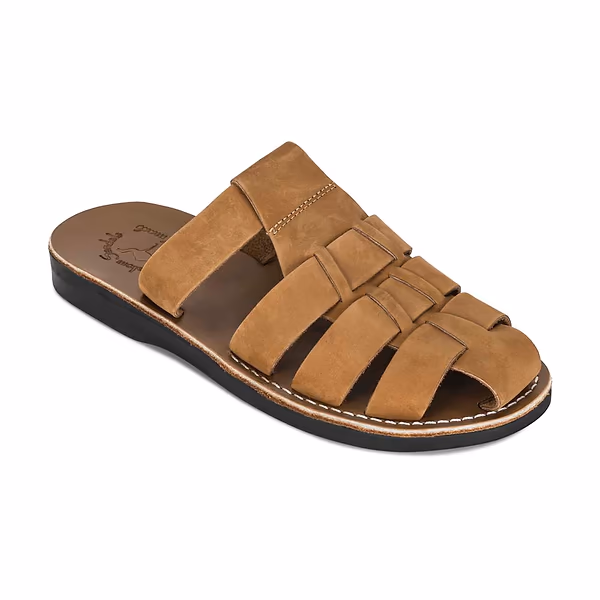 jerusalem sandals Michael Slide (29) Women's Leather Pacific Slide Sandal Tan Nubuck