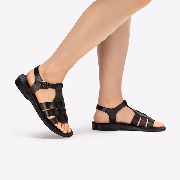 Jerusalem Sandals Mikayla (44) Women's Open Toe Fisherman-Style Sandal Brown