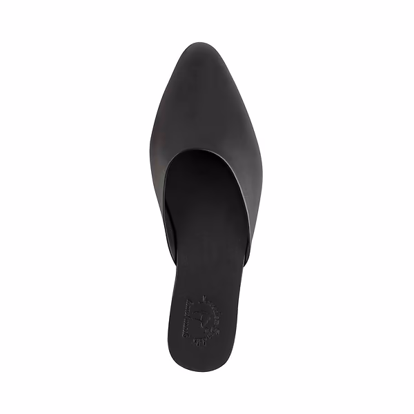 Jerusalem Sandals Myra (31) Women's Pointed Toe Leather Mule Black