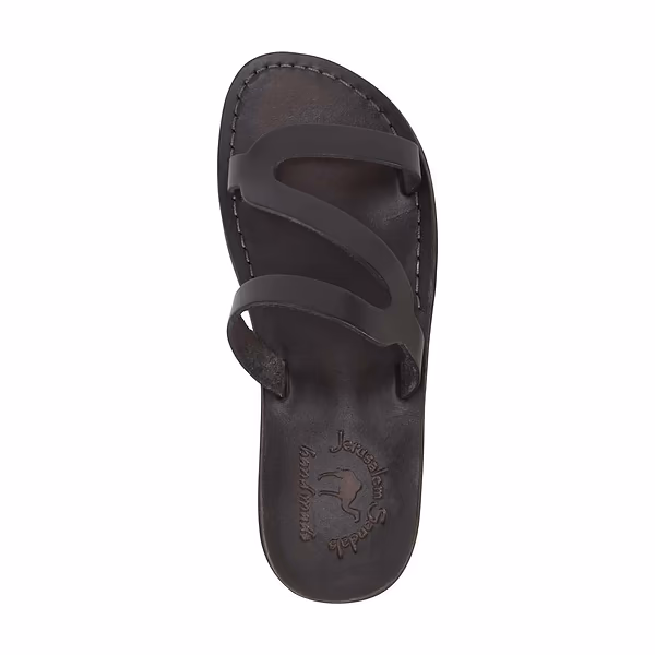 Jerusalem Sandals Natalie (28) Women's Leather Slide On Sandal Brown
